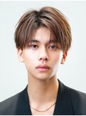 ツーブロックナチュラルダウンパーマシースルーマッシュ