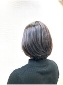 暗めカラー/40代50代60代/白髪染め/艶カラー/ショートボブ/