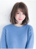 流しバング　ラベンダーアッシュカラー