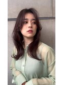 顔まわりカットで作るナチュラルな韓国風ロング