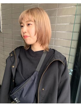 ナルヘアー 越谷(Nalu hair) ウルフボブ×ミルクティーベージュ