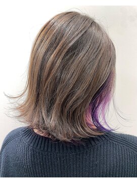 ソルドット バイ オハナ(sol.by ohana) ３０代４０代５０代白髪ぼかし×インナーカラースタイル　ボブ