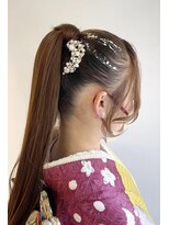 ヘアーサロン ソル(HAIR SALON SOL) 成人式・高めポニーテール/金箔