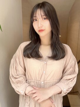 トゥルーズ 梅田店(TLUUS) TLUUS前髪パーマグレーベージュレイヤーロングアッシュカラー