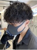 ツイストスパイラルパーマメンズパーマ波巻きスパイラルパーマ