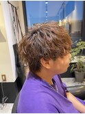 波巻きパーマ×マッシュウルフ