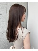 黒髪/グレーベージュ/レイヤーロング/前髪パーマ[横浜駅]