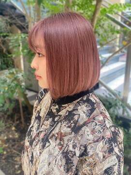 セプト 天神大名(SEPT.) アッシュピンクカラー　丸みボブ　透明感カラー　ダメージレス