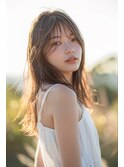 透明感セミディ