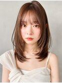 ナチュラルカール艶感前髪モテ髪サイドバング似合わせカット