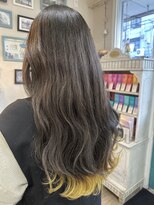 エルデ ナインズ ヘアー スタンド 川口店(elde 9's HAIR STAND)&nbsp;ピンクベージュorインナーグレージュの厚めバング大人ヘア