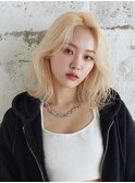 韓国/髪質改善/レイヤーカット/セミロング/ハイトーン/ブリーチ