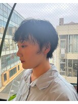 ビハインドザカーテン(BEHIND THE CURTAIN)&nbsp;マッシュショートレイヤー×くせ毛カット×無造作パーマ×暗髪