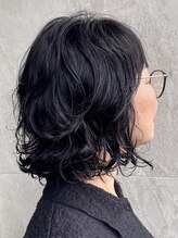 トップヘアーテラス(TOPHAIR TERRACE)&nbsp;知立ウルフボブウェーブパーマ黒髪卵型面長丸型30代40代50代