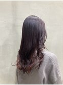 ブリーチなしで濃淡ピンクカラー