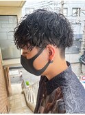 マッシュツイストスパイラルパーマ無造作パーマツーブロック