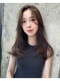 ワンホンレイヤー　透明感グレージュ
