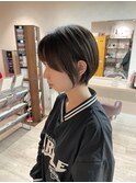 大人可愛い20代30代40代黒髪前下がりショートボブ丸みショート◎