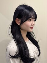 ライン(LINE)&nbsp;韓国風/レイヤー/小顔/前髪カット/髪質改善/グレージュ/透明感