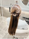 ストレートハーフアップ/心斎橋ヘアセット