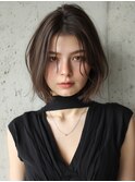 ピンクベージュ/アンブレラカラー/クールショート/前髪/表参道