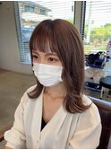 オン眉×ピンクベージュ