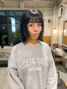 ルーカス(LUCAS) 【上原】ボブウルフ×アッシュグリーン