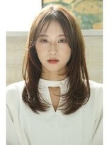 大人可愛い水素カラーマロンベージュフレンチカジュアル表参道