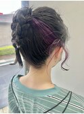 大人美人ポニーテール編みおろし三つ編み褒められる♪