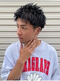 ビジネスショートメンズマッシュツイストパーマツーブロック