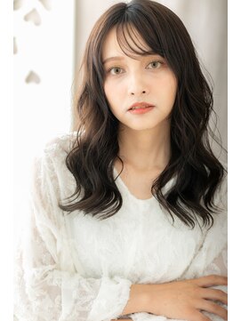 カバーヘア 上尾西口店(COVER HAIR) 大人可愛い黒髪アッシュ小顔波巻きウェーブパーマZ上尾30代40代