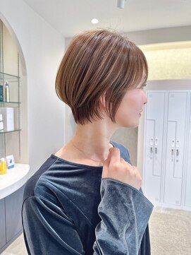 アールヘアーデザイン 千種(r hair design) 小顔見せショートベージュカラーブリーチしない透明感カラー