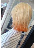 ブロンド×裾オレンジ