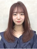 ◎ピンクブラウンワンカールレイヤー20代30代
