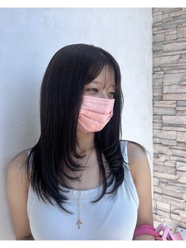 ココロヘアー ウィル 半田山店(Cocolo hair Will) 透け感ブラックで大人っぽロング