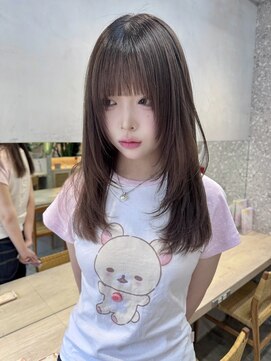 サンク 原宿 表参道(cinq) ダブルカラーヘーゼルグレージュオリーブベージュカラーブリーチ