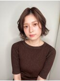 ナチュラルブラウンウェットヘアボブパーマp1北浦和20代30代40代