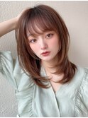 イメチェン顔まわりレイヤー/おろし前髪/ハッシュカット