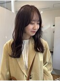 透明感カラーラベンダーブラウンブリーチなしダブルカラー