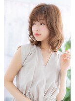 ヘアアンドビューティー ミック(Hair & Beauty miq)&nbsp;外国人風ミルクティーブラウンで大人顔★ラブふわミディa