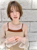 タヤ アトレ恵比寿店(TAYA)&nbsp;韓国風シースルーバンクミルクティーベージュショート