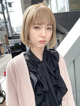 ヌード(NUDE) 「NUDE」#ハイトーンカラー前下りボブ10代20代30代40代ミニボブ