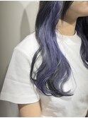 インナーカラーブルーラベンダー wave's門街 唯