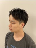 爽やかアップバングショート刈り上げマッシュ