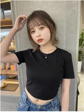 プアメリア 名古屋(Puamelia) トリートメント ブリーチなしダブルカラー 前髪縮毛矯正