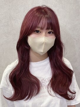 アースコアフュールボーテ 笛吹店(EARTH coiffure beaute) ピンクブラウン_ワンホンヘア_ダブルカラー