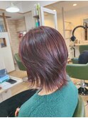 外はねショートレイヤー×白髪染め