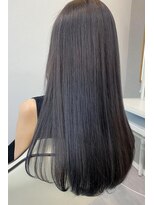 アミ 江坂(amie) ブリーチなしチェリーブラウン髪質改善イルミナカラー前髪/江坂