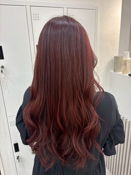 アロア 横浜(Aloa) 【Aloa横浜】カシスレッドカラー×ニュアンス巻き