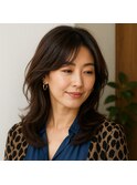 大人女性セミロングレイヤースタイル　20代 30代 40代 50代 60代